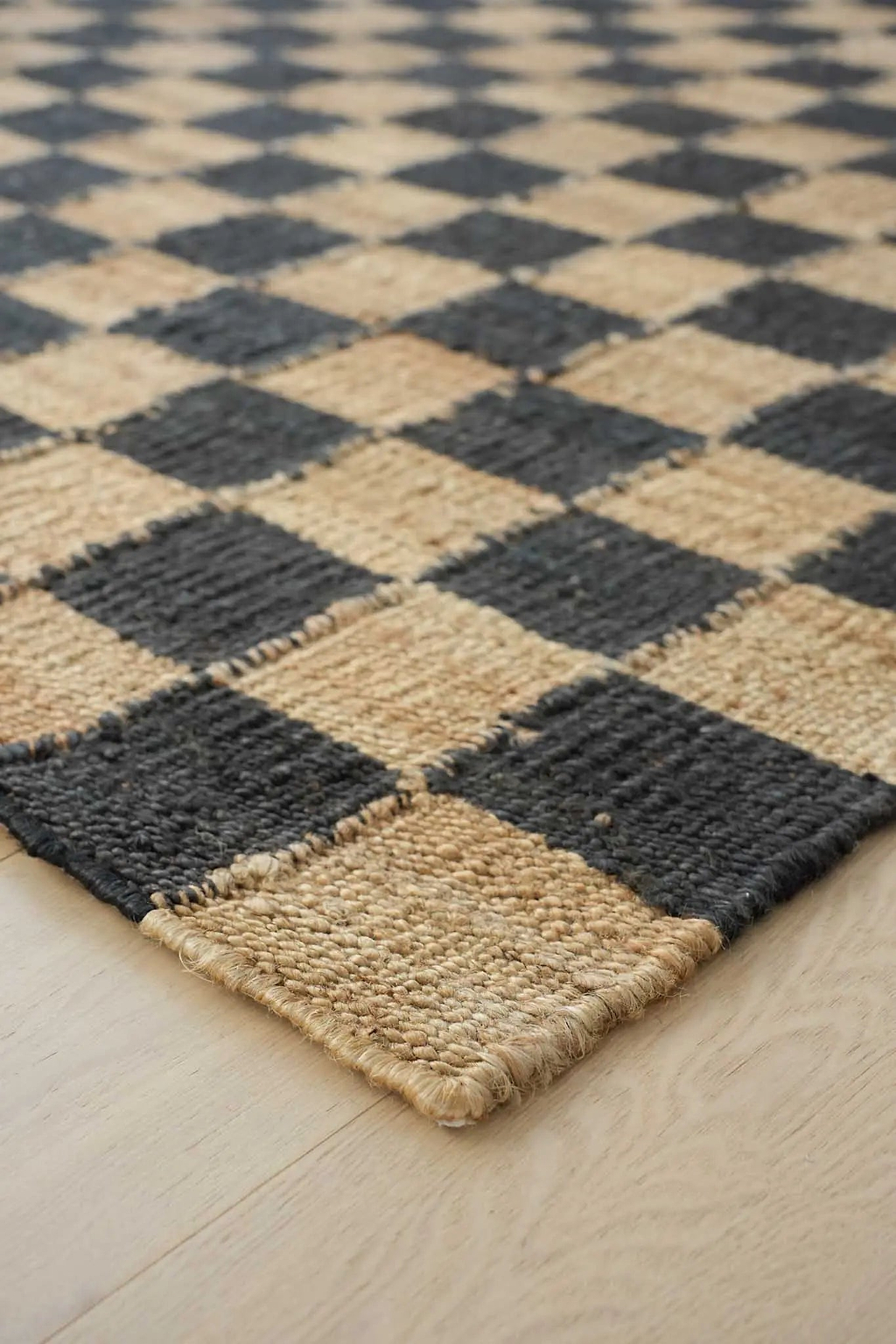 Sample of Fitzroy Checker Rug in Black