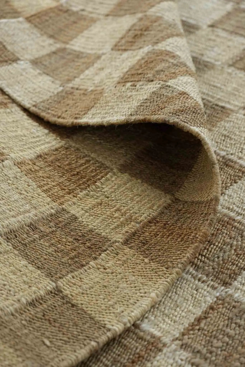 Fitzroy Checker Rug in Cream