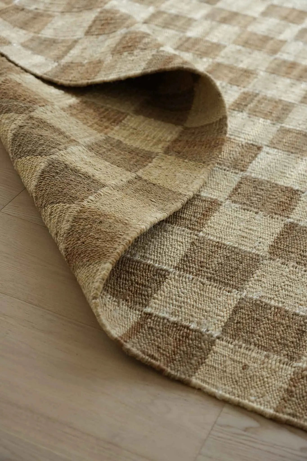 Fitzroy Checker Rug in Cream