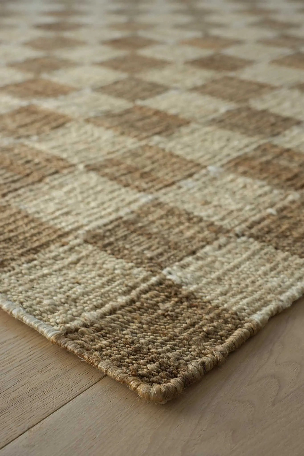 Fitzroy Checker Rug in Cream