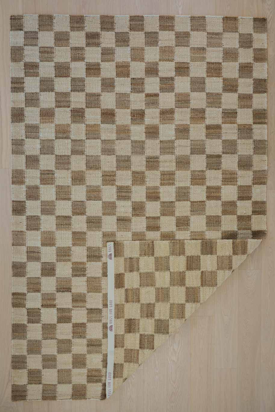 Sample of Fitzroy Checker Rug in Cream