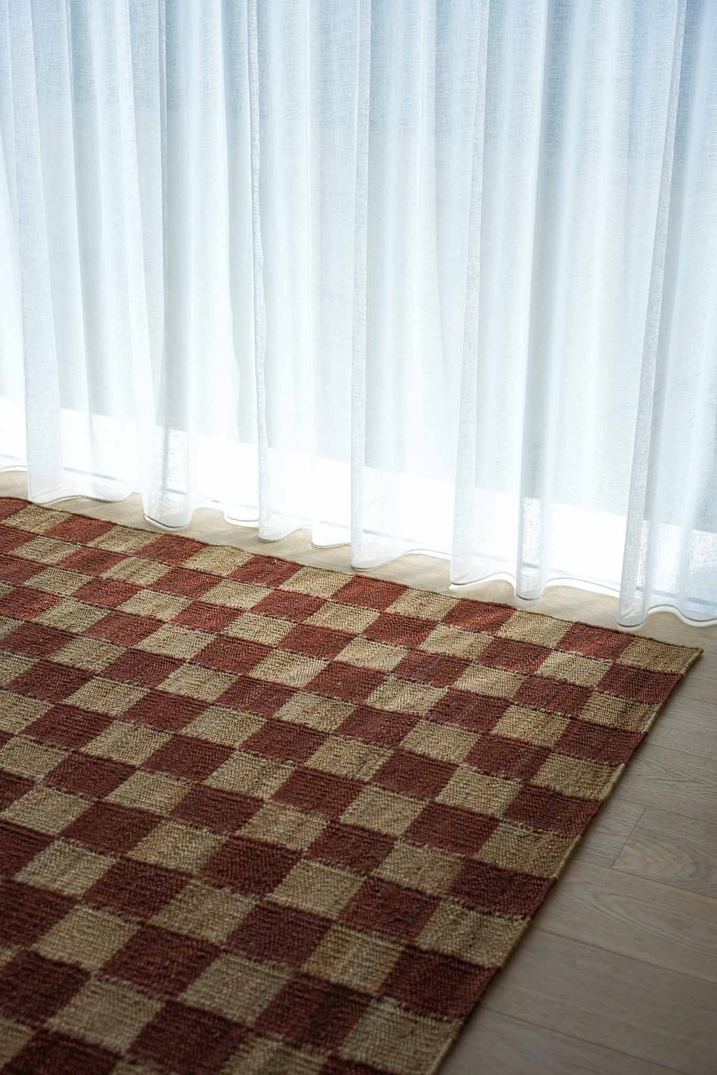 Sample of Fitzroy Checker Rug in Terracotta