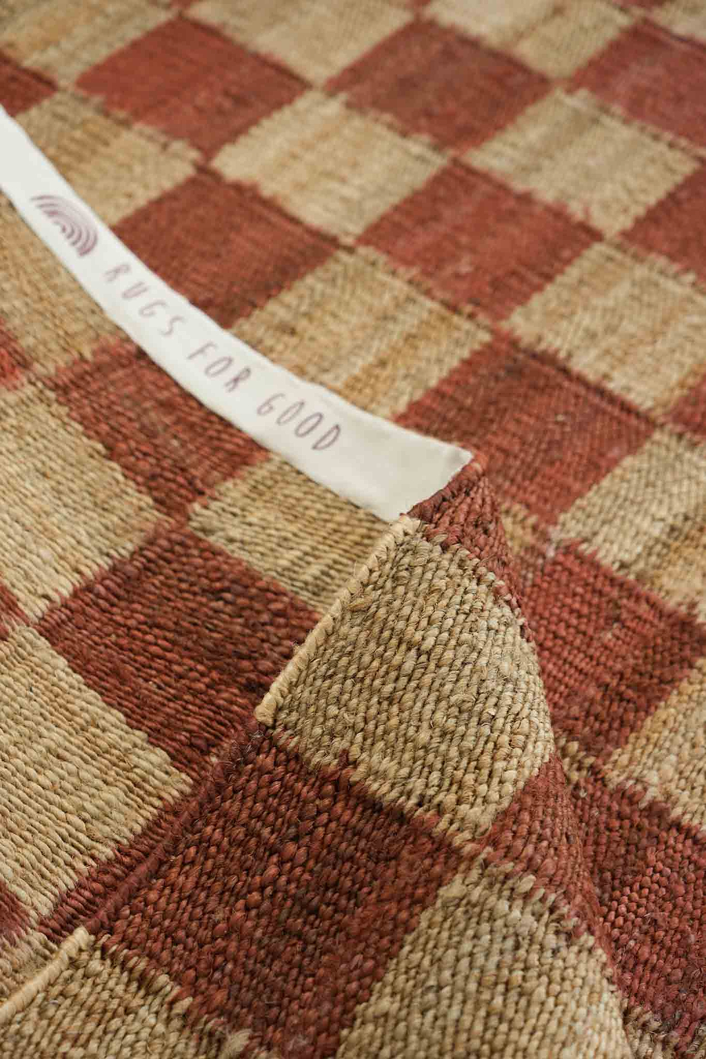 Fitzroy Checker Rug in Terracotta