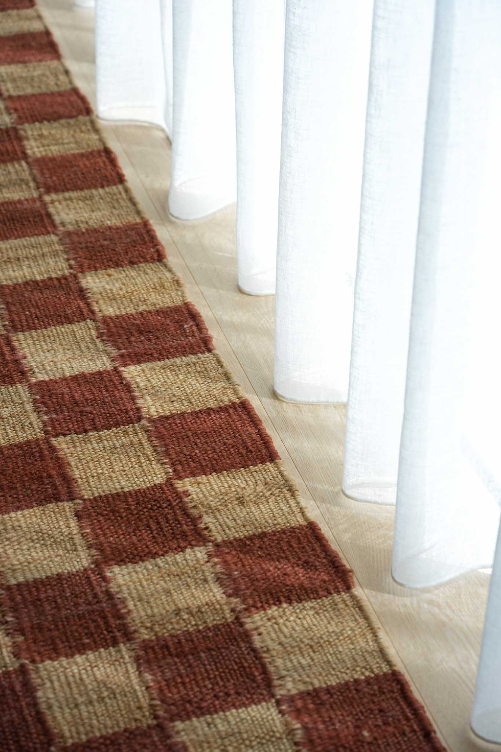 Fitzroy Checker Rug in Terracotta
