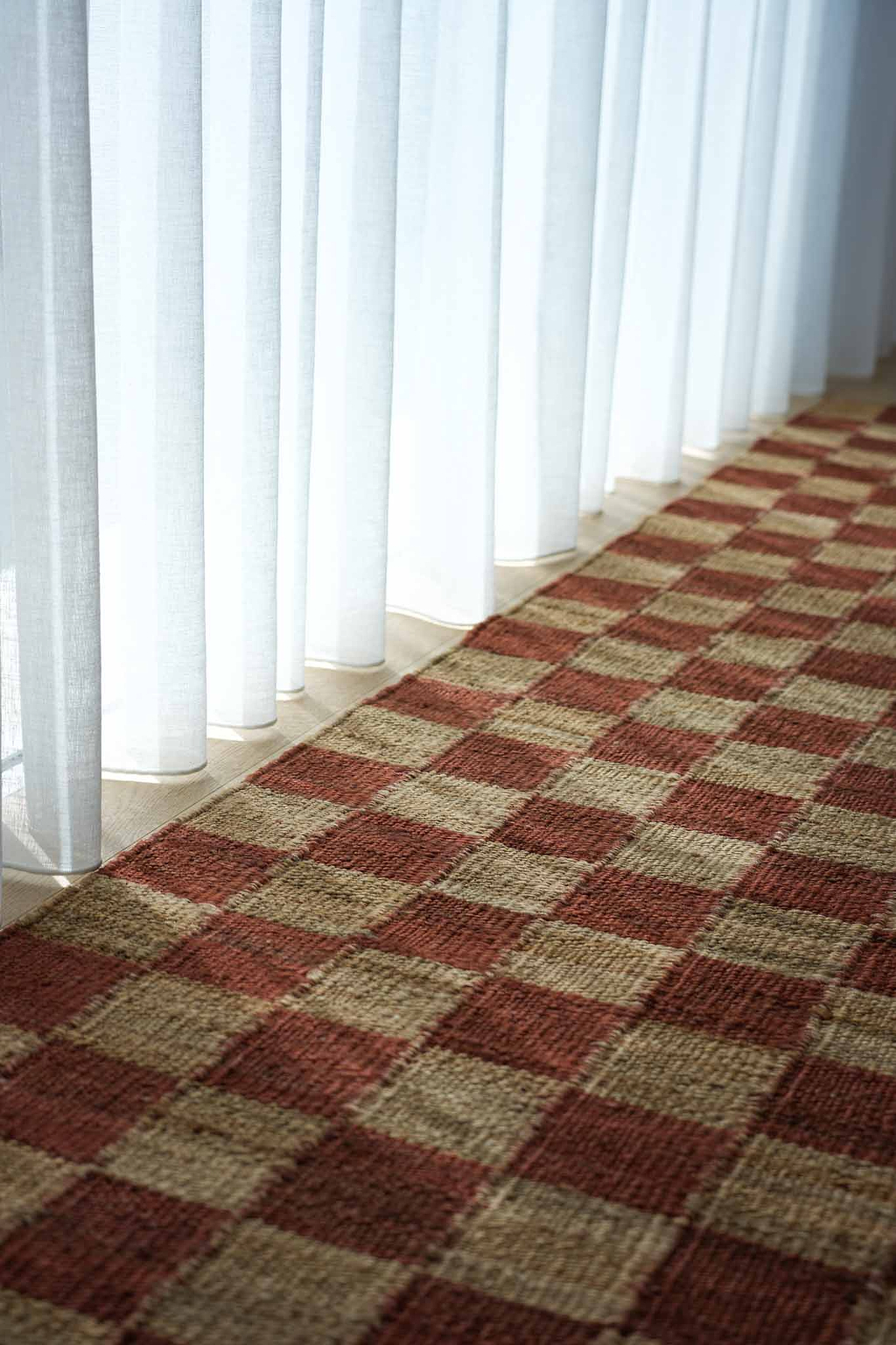 Fitzroy Checker Rug in Terracotta
