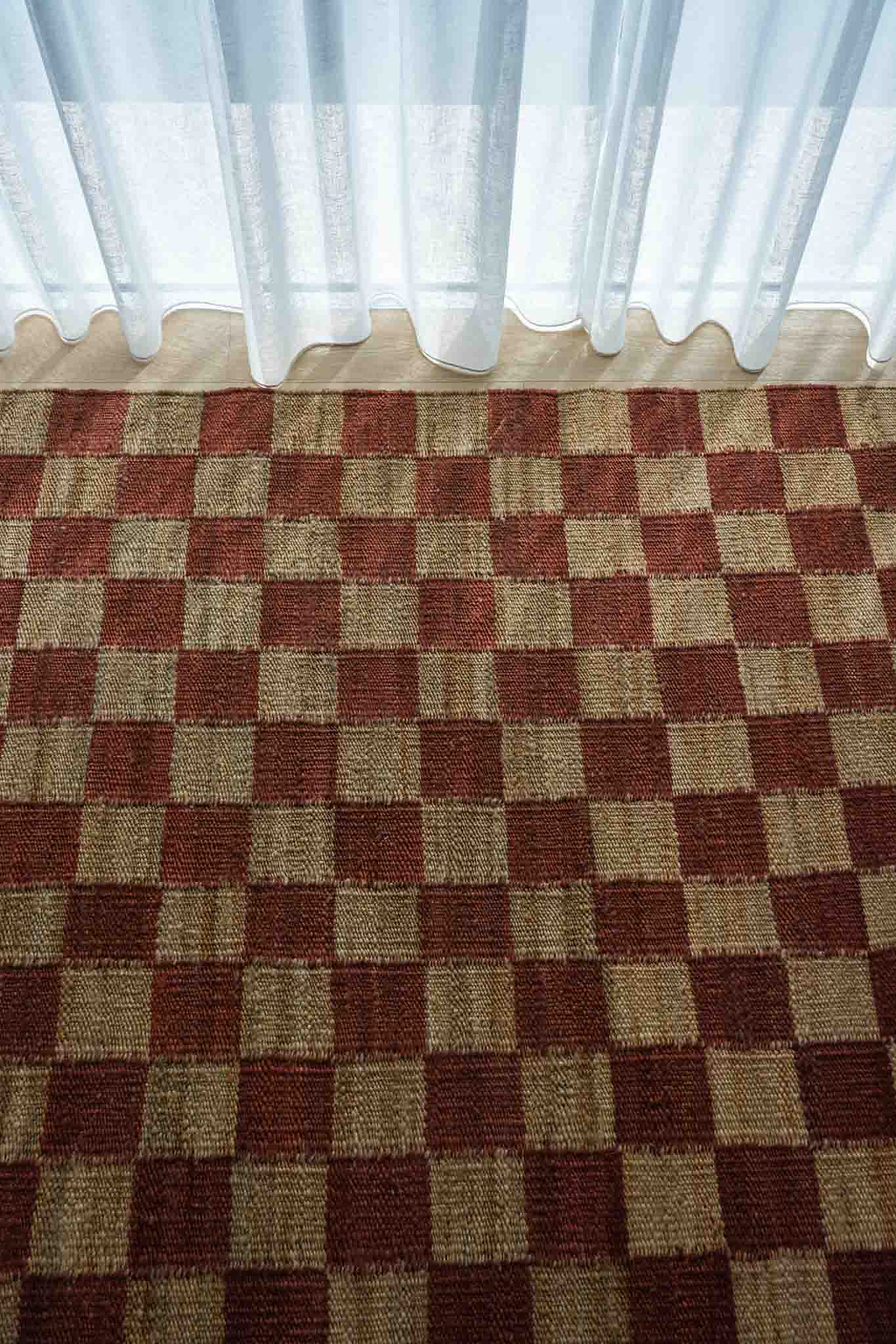 Fitzroy Checker Rug in Terracotta
