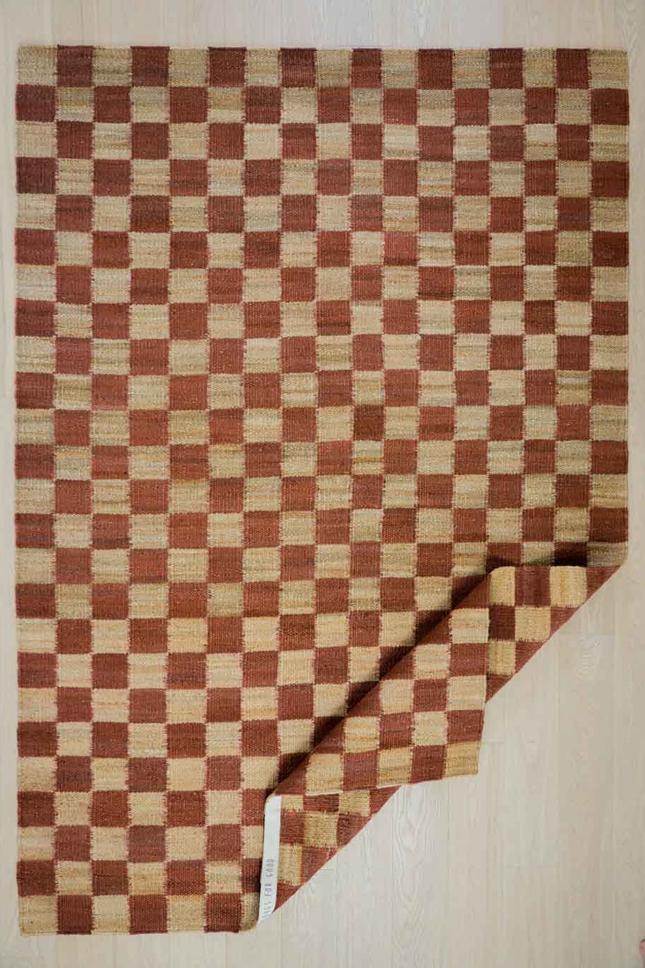 Sample of Fitzroy Checker Rug in Terracotta