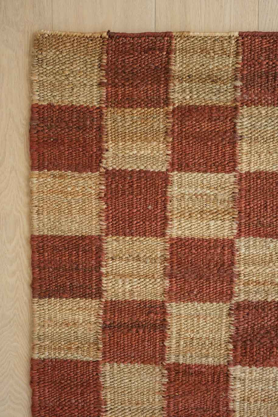Sample of Fitzroy Checker Rug in Terracotta
