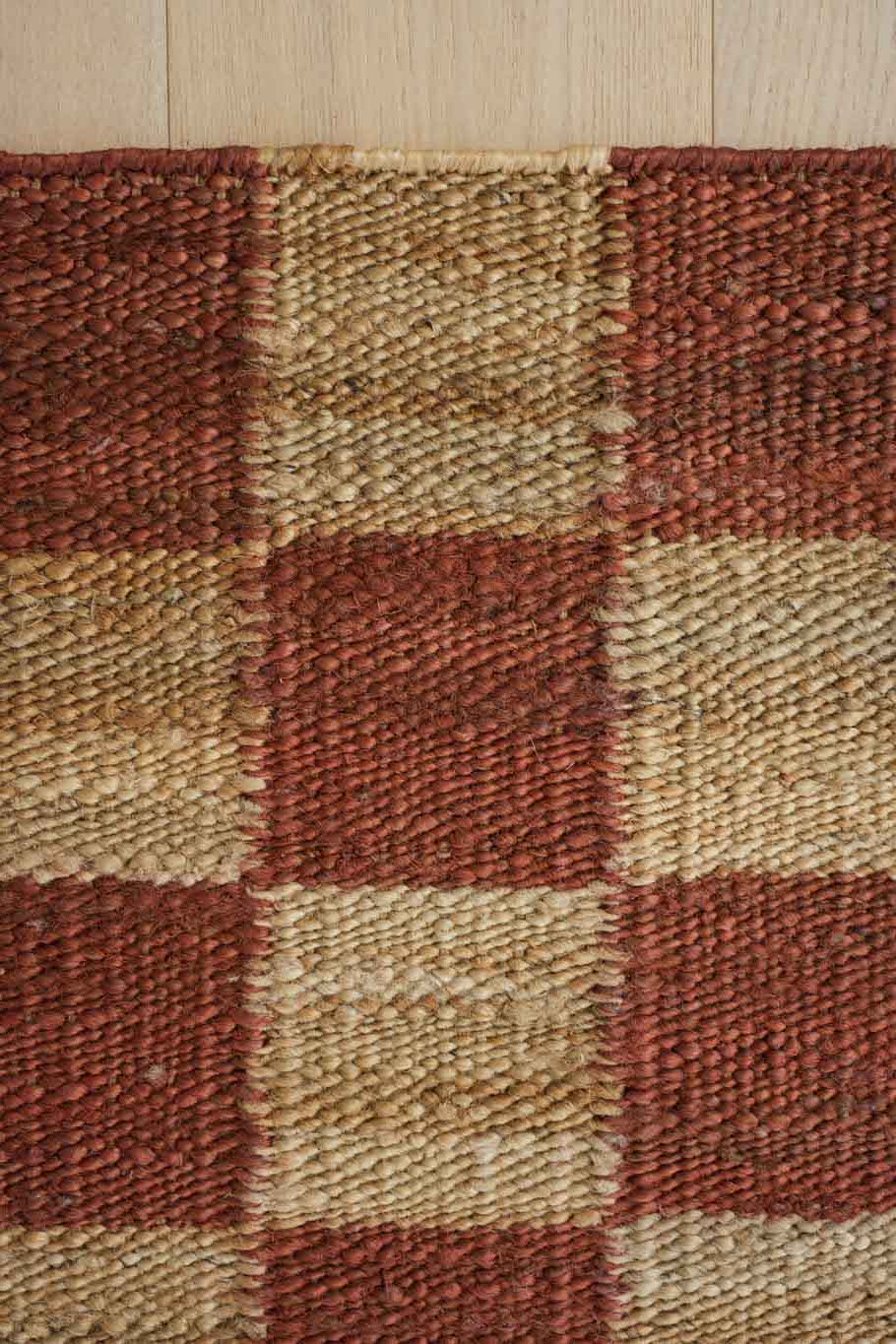 Fitzroy Checker Rug in Terracotta