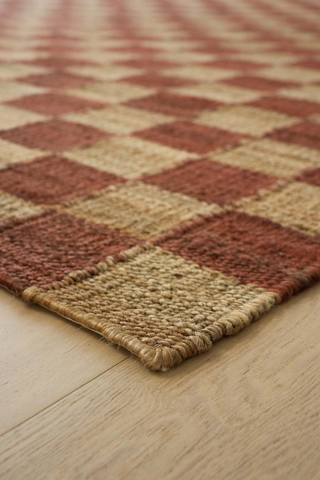 Fitzroy Checker Rug in Terracotta