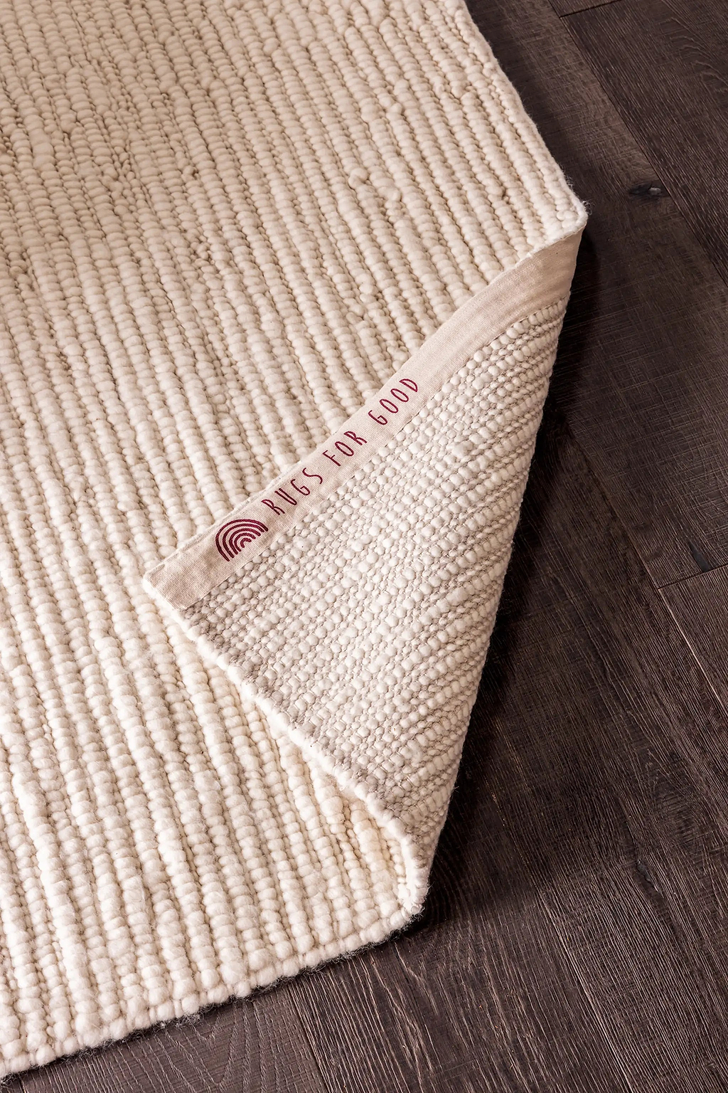 Sample of Bangalow Undyed New Zealand Wool Rug in White