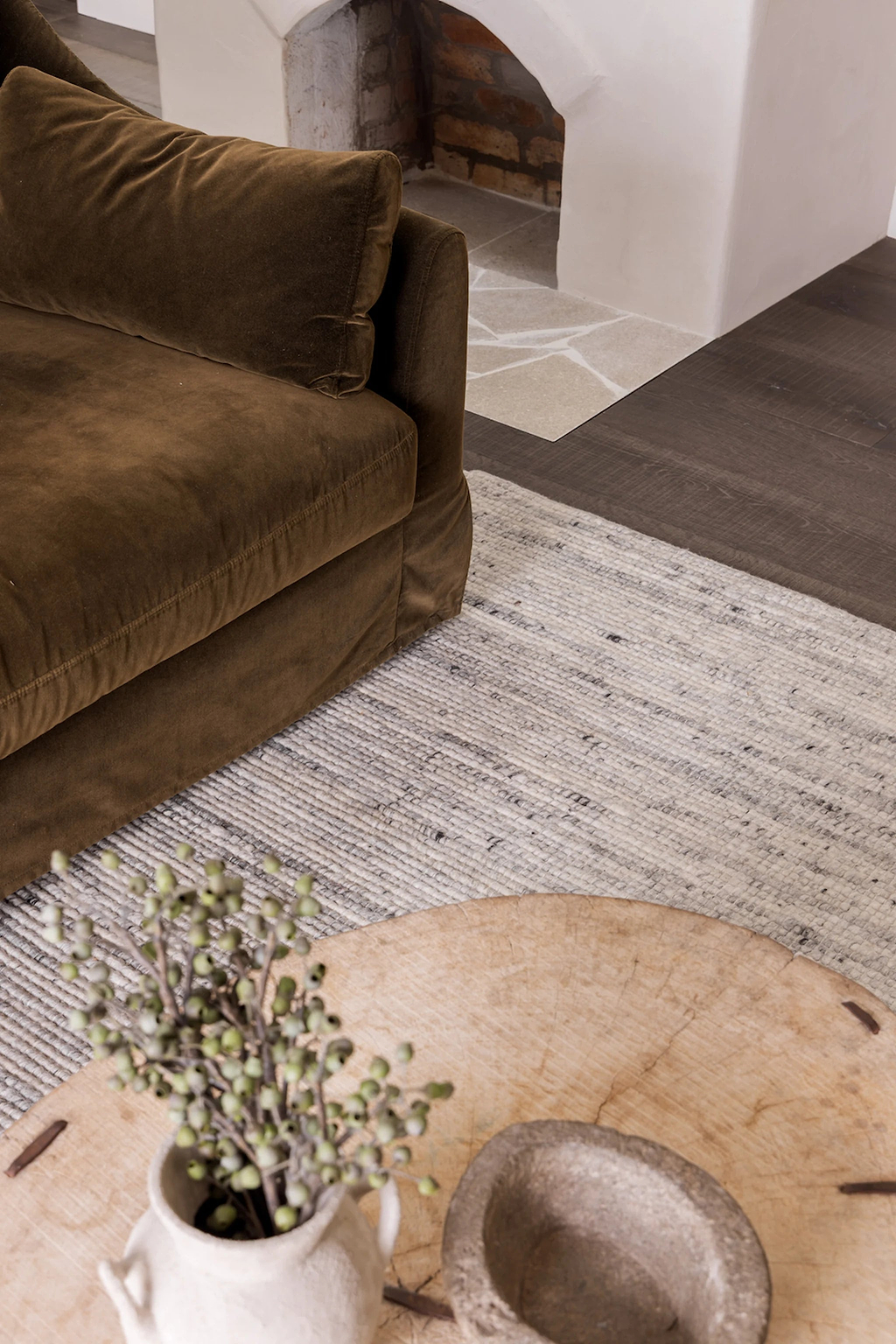 Sample of Richmond Handwoven Wool Rug in Grey