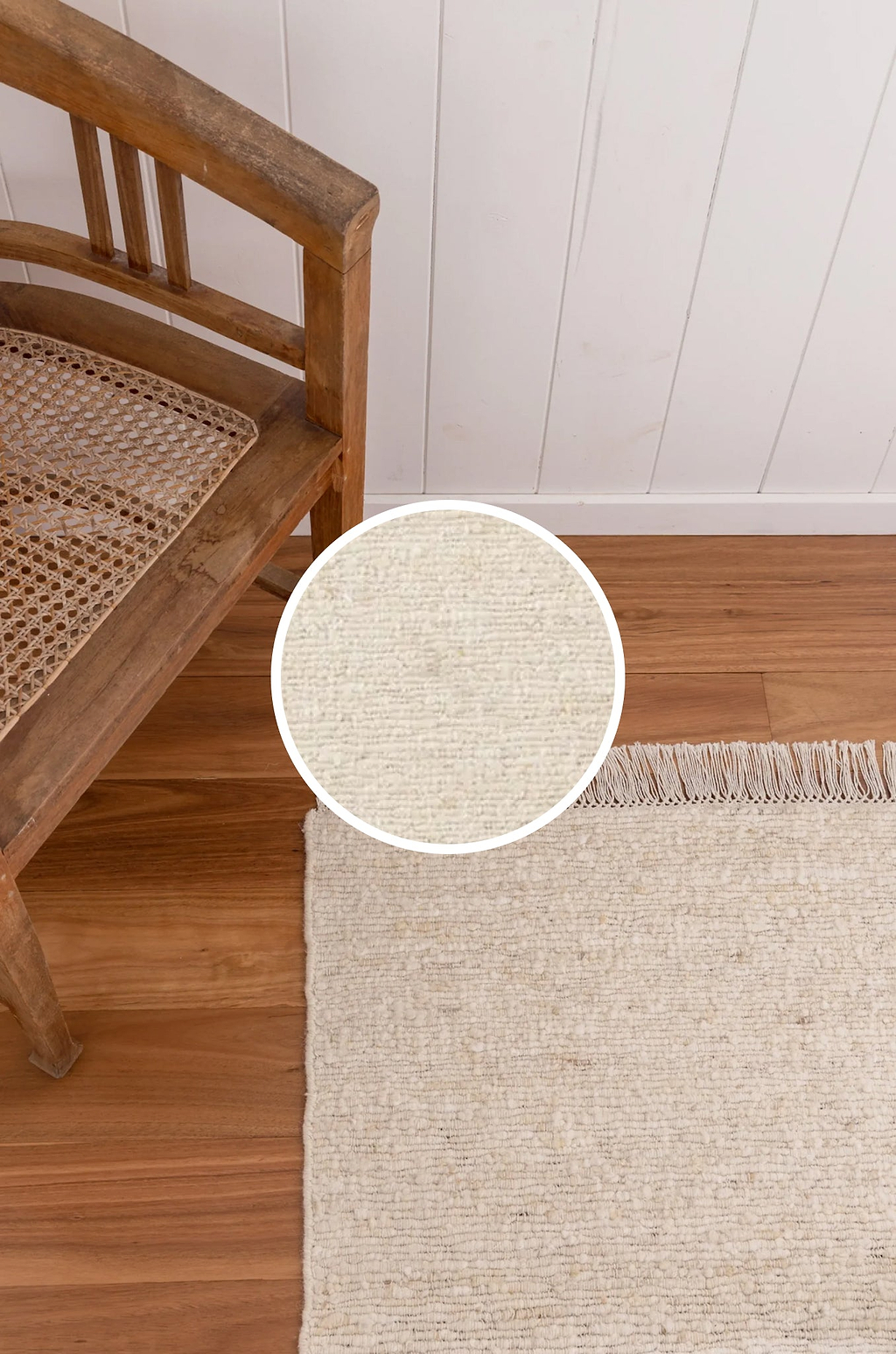 Kiva Hand Woven Wool Rug in Ivory