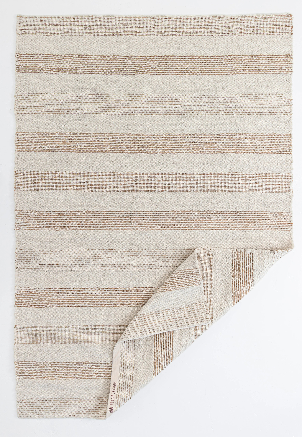 Sample of Laguna Wool and Jute Striped Rug in Ivory