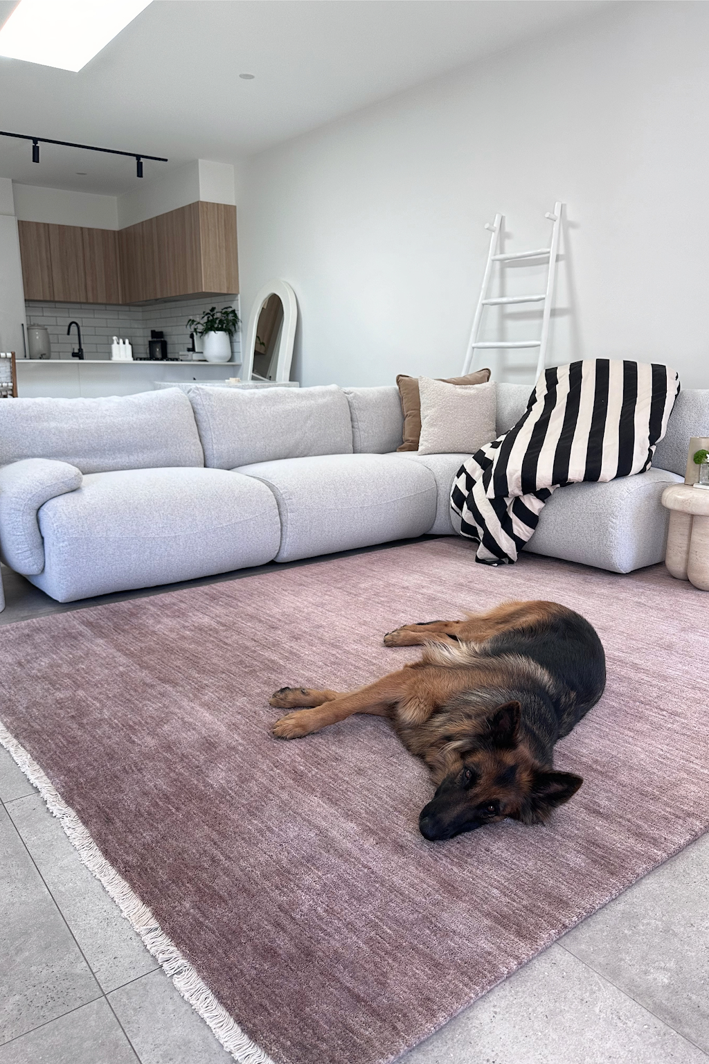 Bhakti Abrash Wool Blend Rug in Mauve