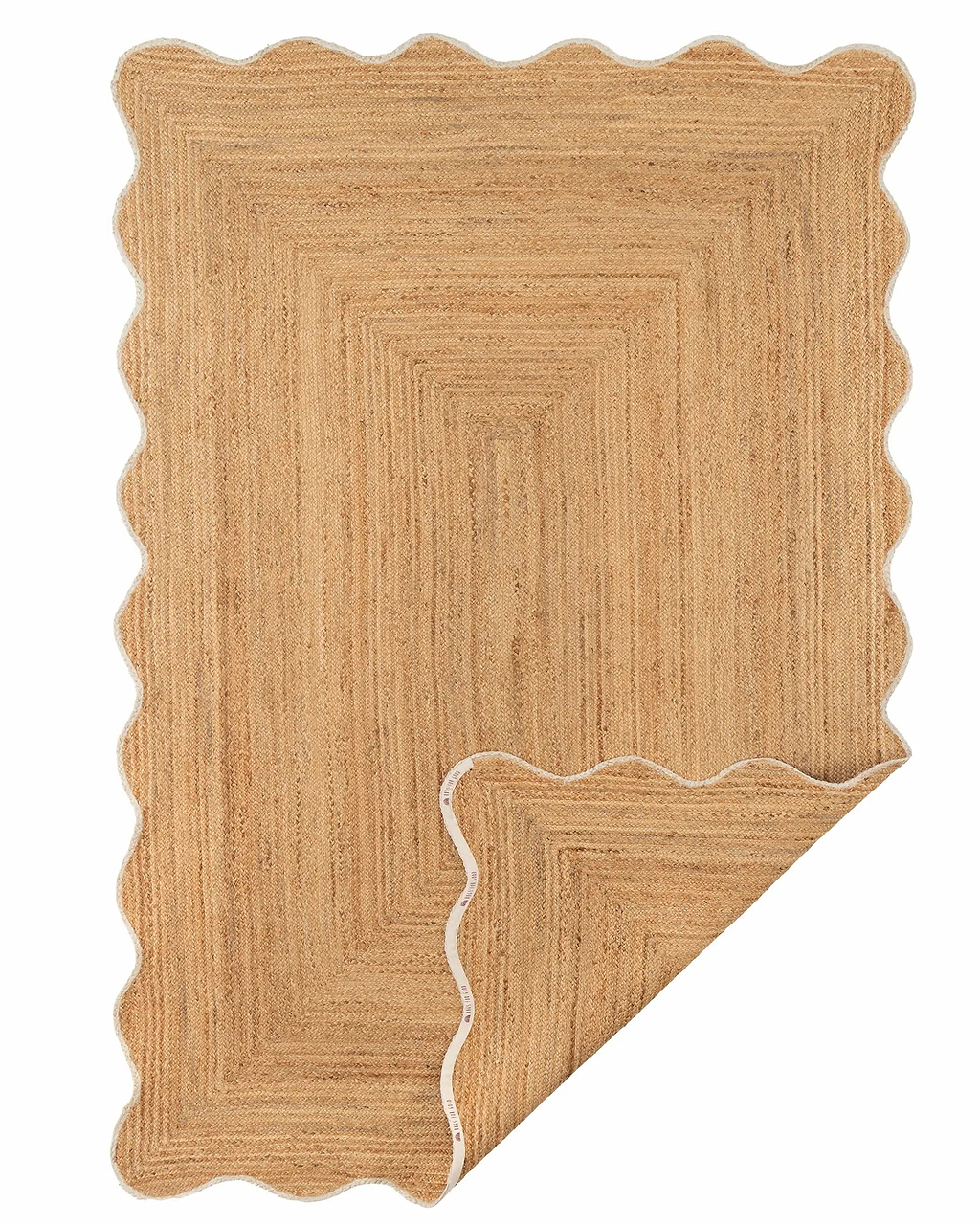 Marigold Wavy Jute Rug in White