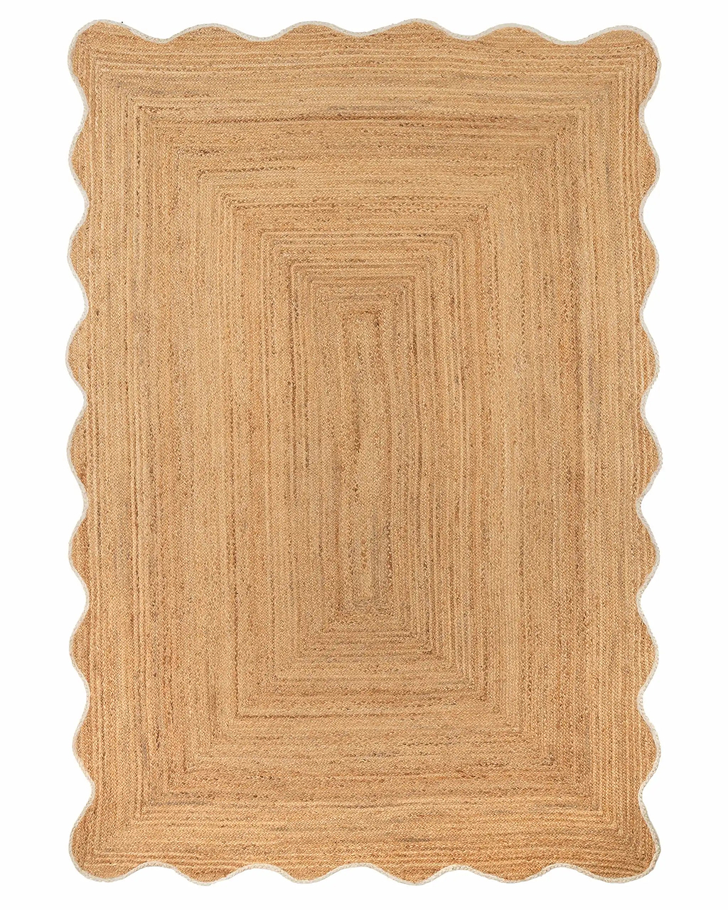 Marigold Wavy Jute Rug in White