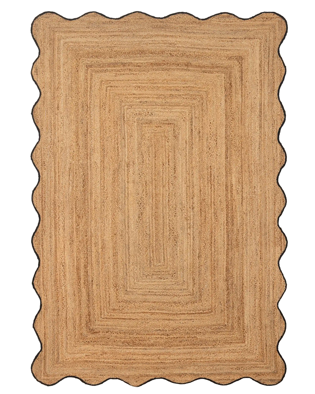 Marigold Wavy Jute Rug in Black