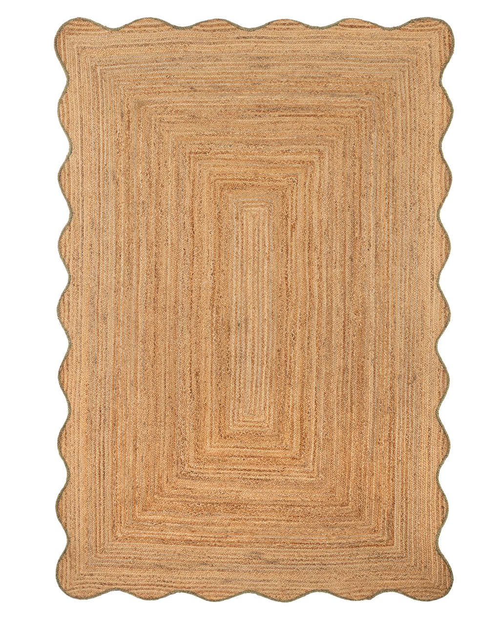 Marigold Wavy Jute Rug in Olive