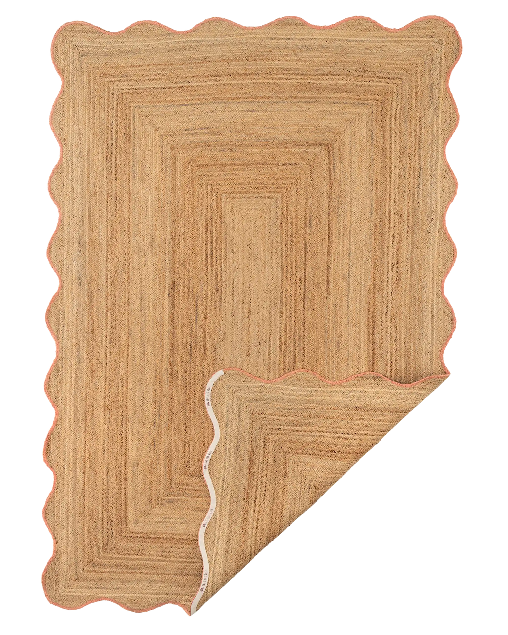 Marigold Wavy Jute Rug in Pink