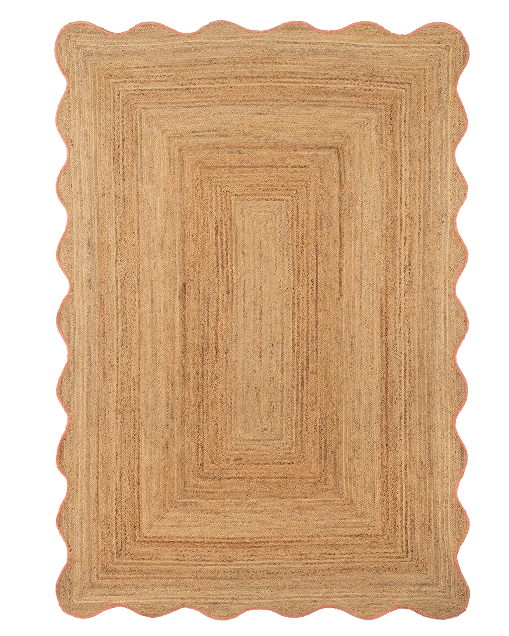 Marigold Wavy Jute Rug in Pink