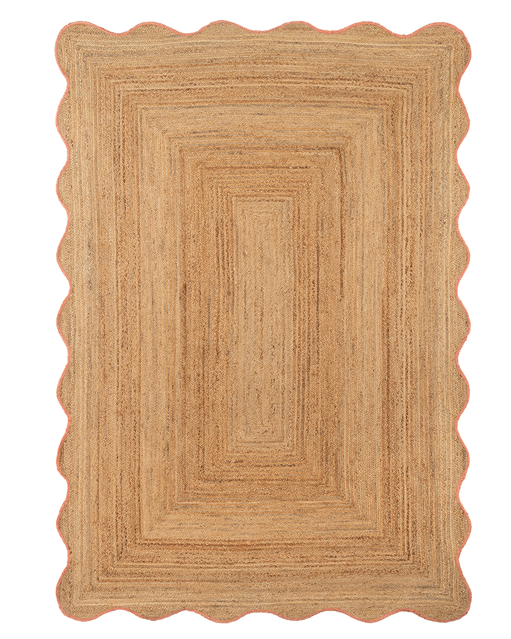 Marigold Wavy Jute Rug in Pink