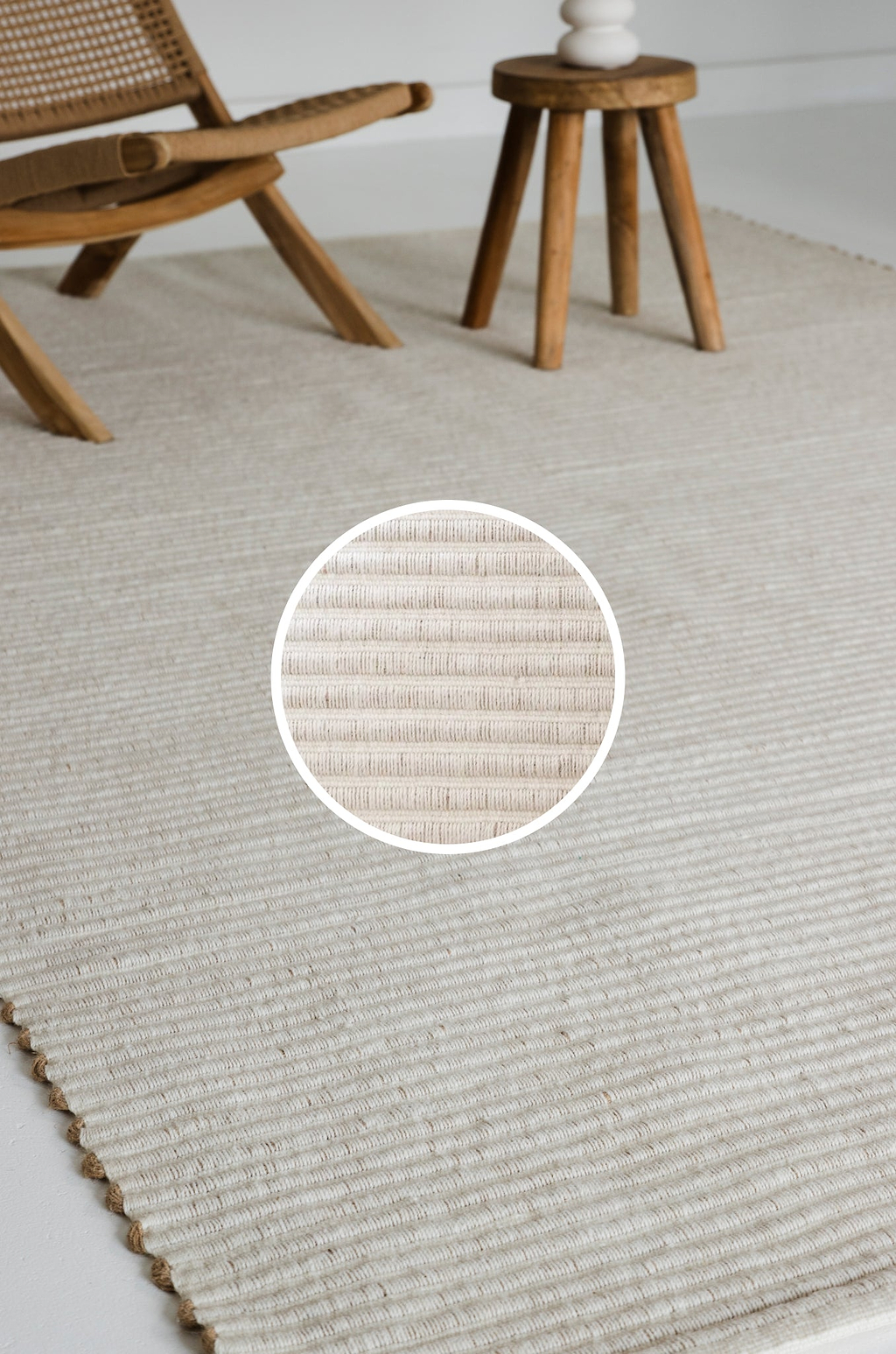 Mendocino Wool & Jute Rug in Ivory