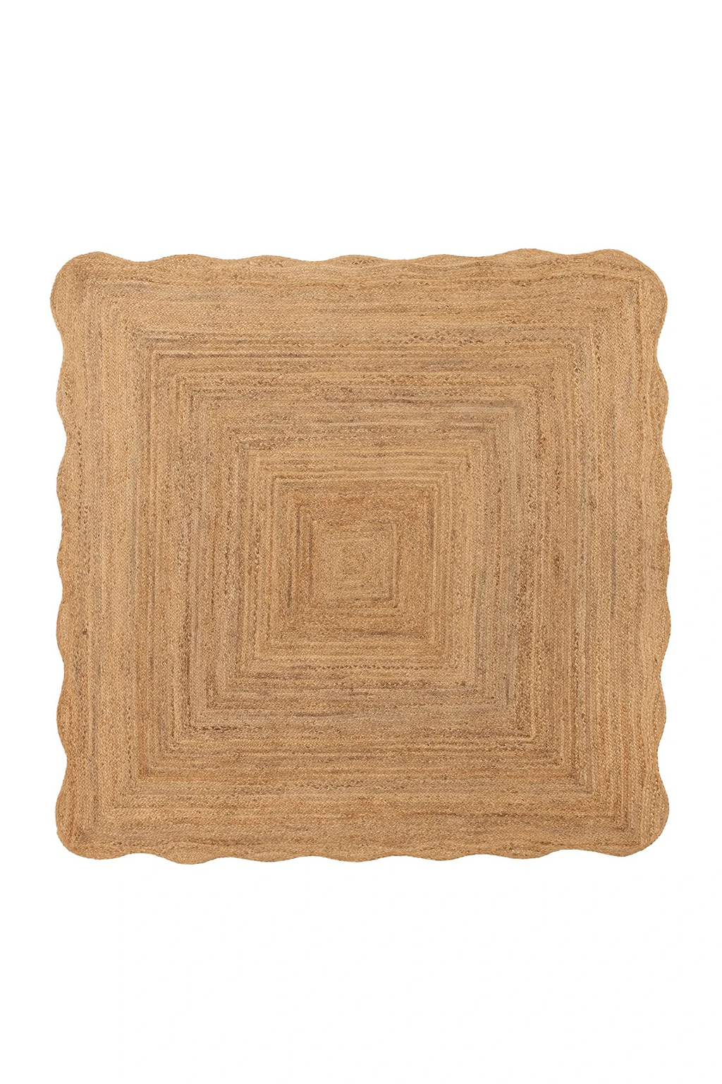 Marigold Wavy Jute Square Rug in Natural