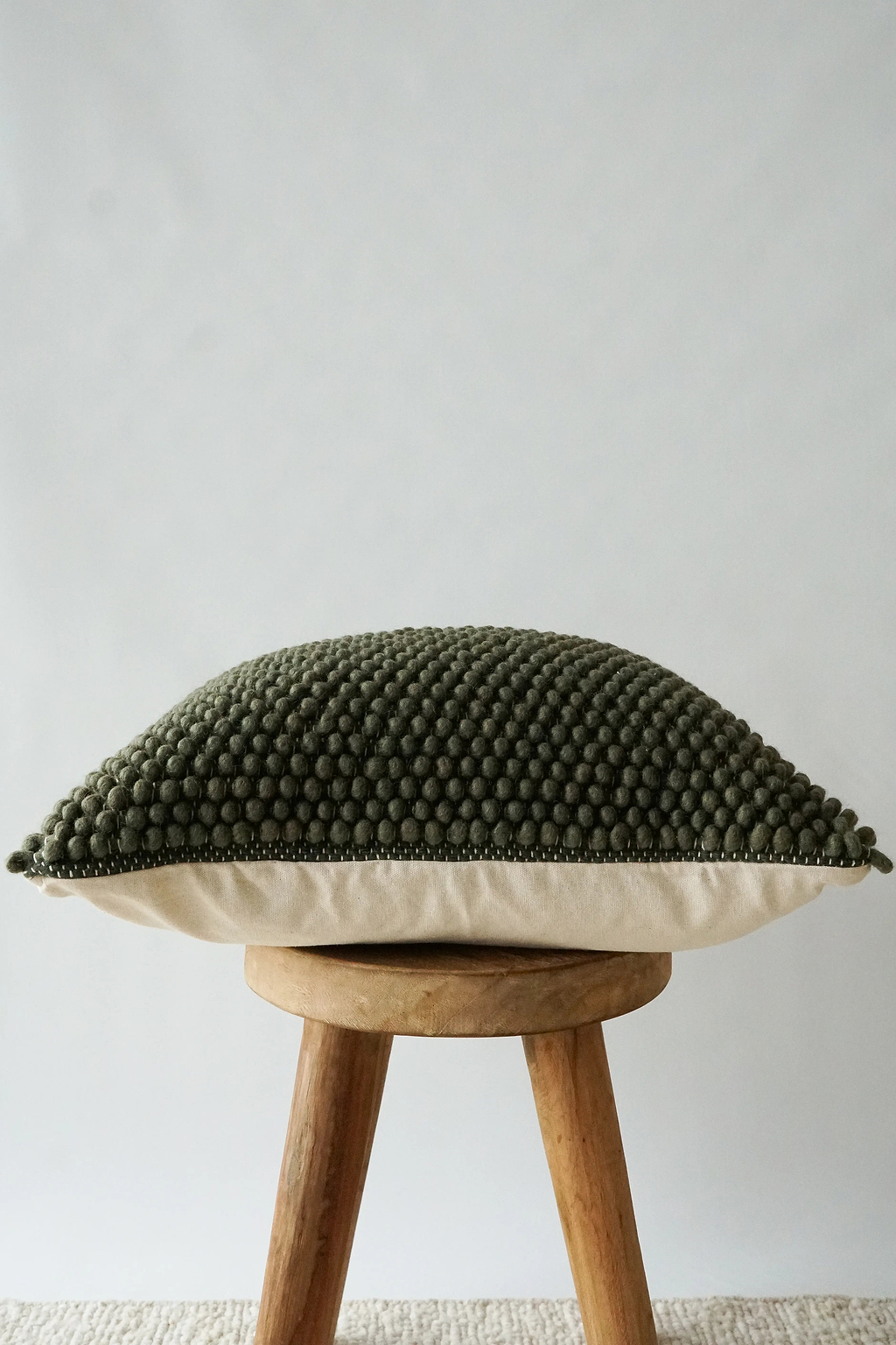 Niva Looped Cushion in Olive