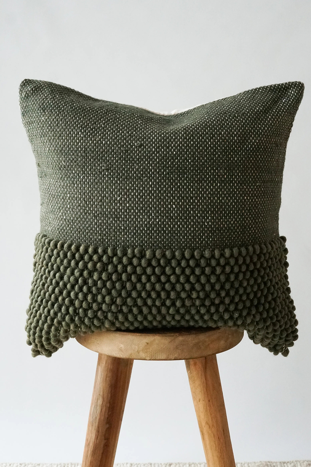 Niva Looped Cushion in Olive
