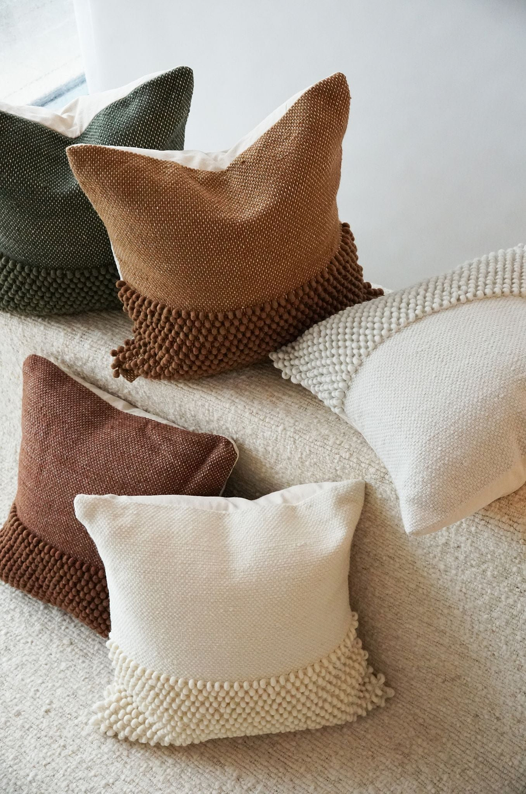 Niva Looped Cushion in Cinnamon