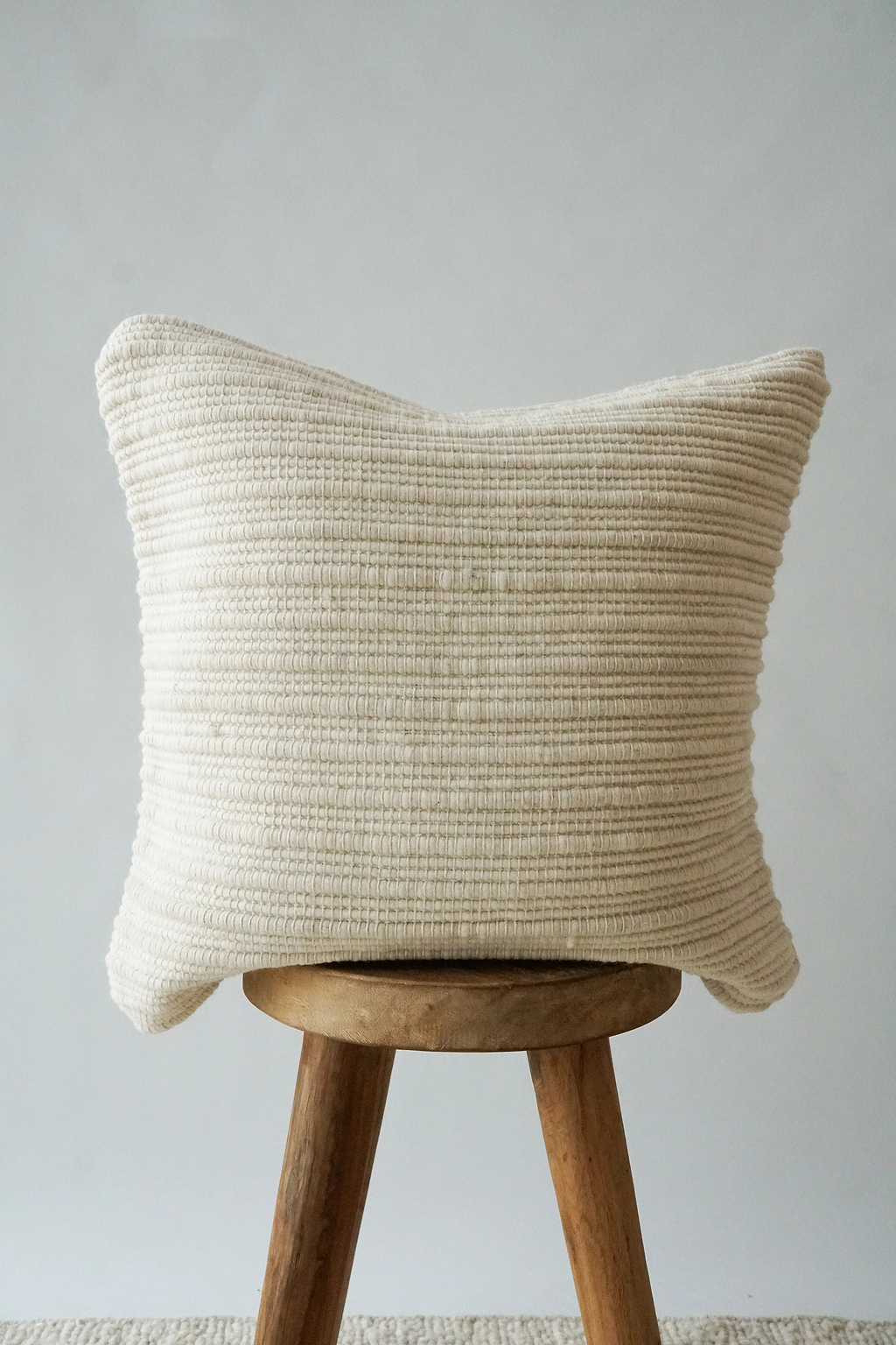 Nora Textured Cushion in Natural White