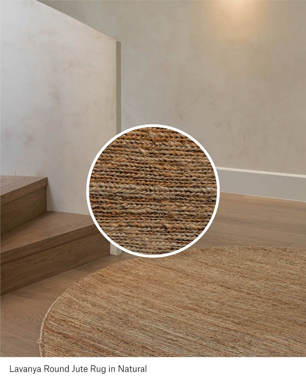 Lavanya Round Jute Rug in Natural