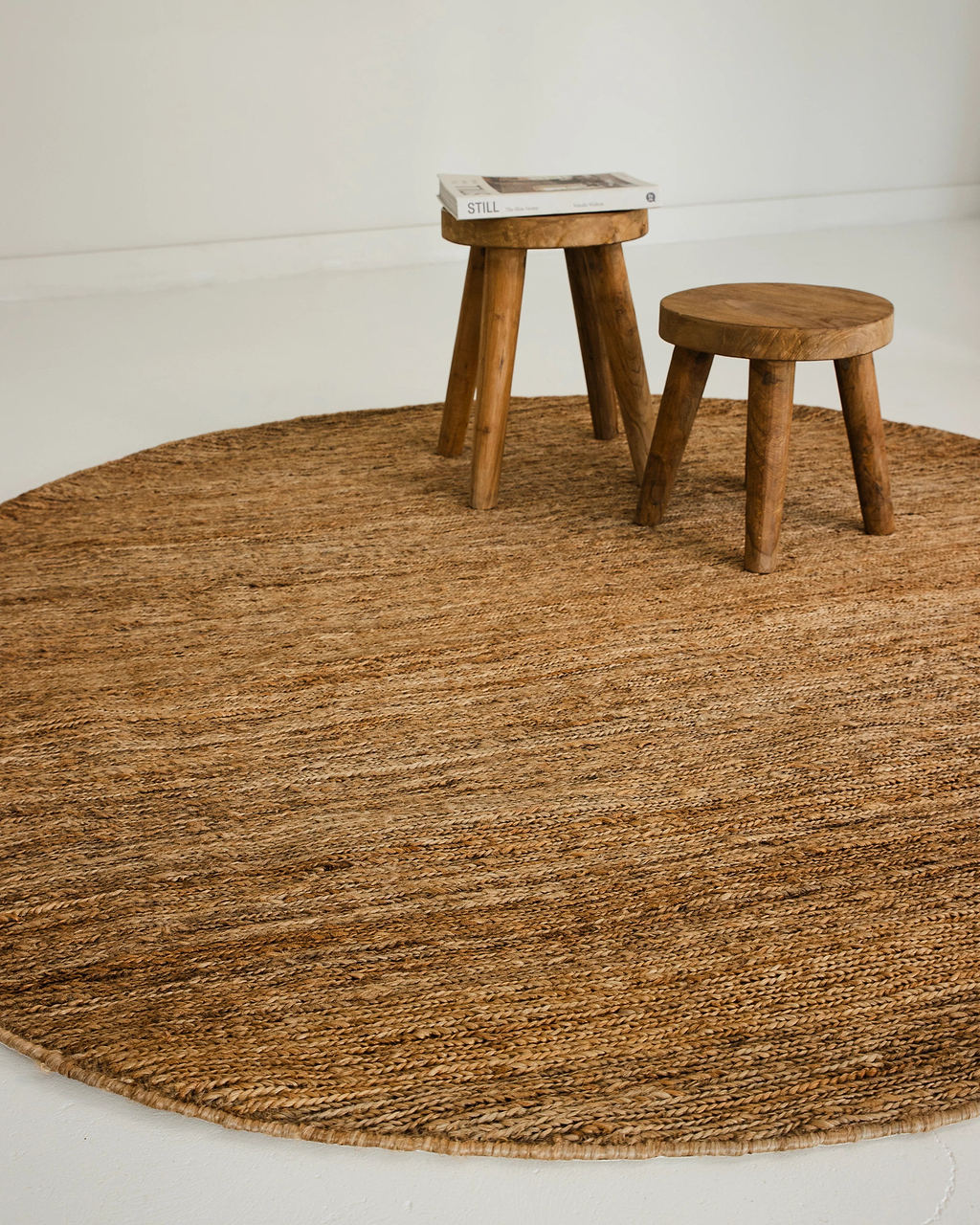 Lavanya Round Jute Rug in Natural