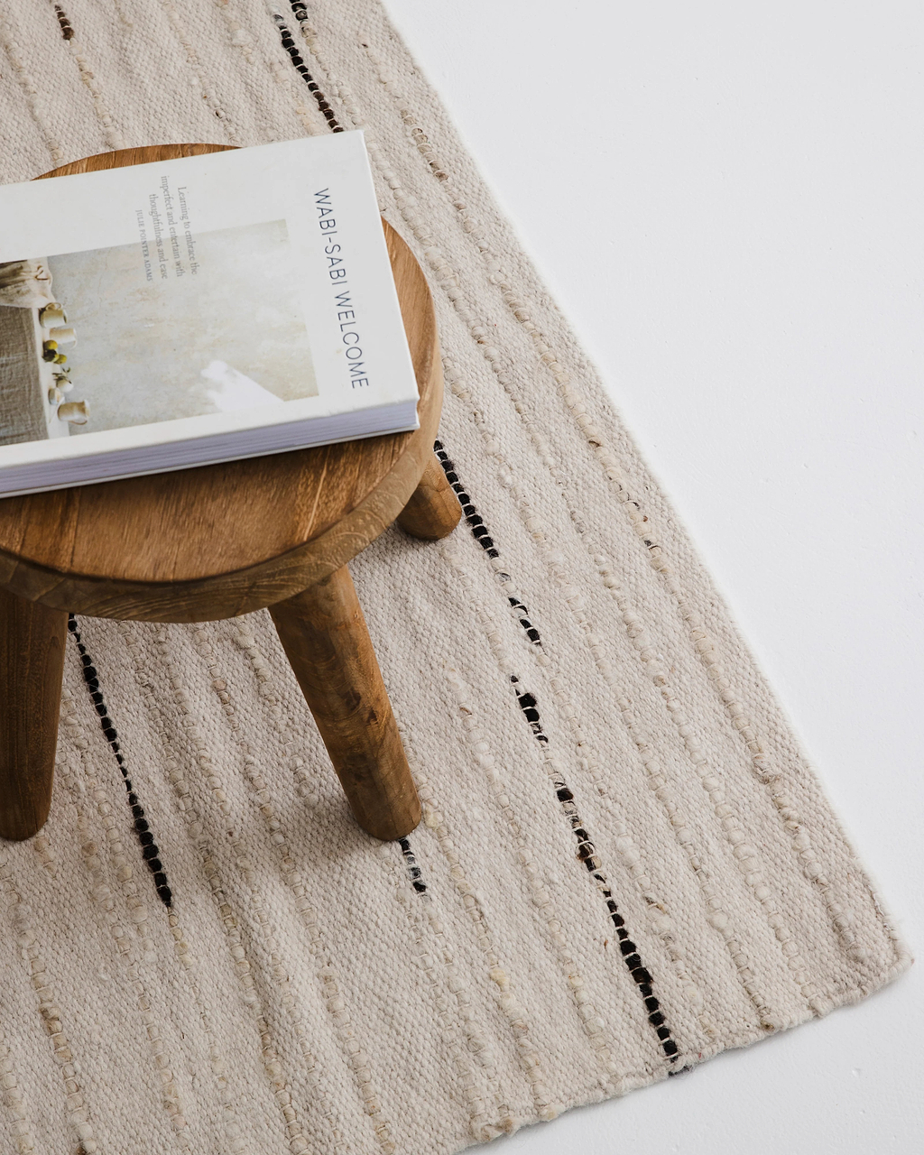 Sample of Elk Wool Rug in Ivory Brown