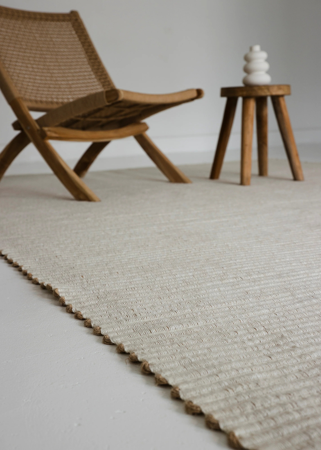 Sample of Mendocino Wool & Jute Rug in Ivory