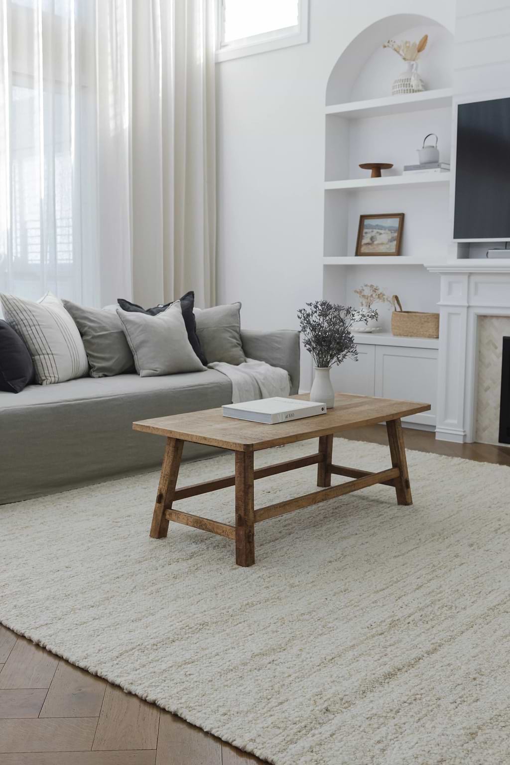Sample of Sedona New Zealand Wool Rug in Pearl