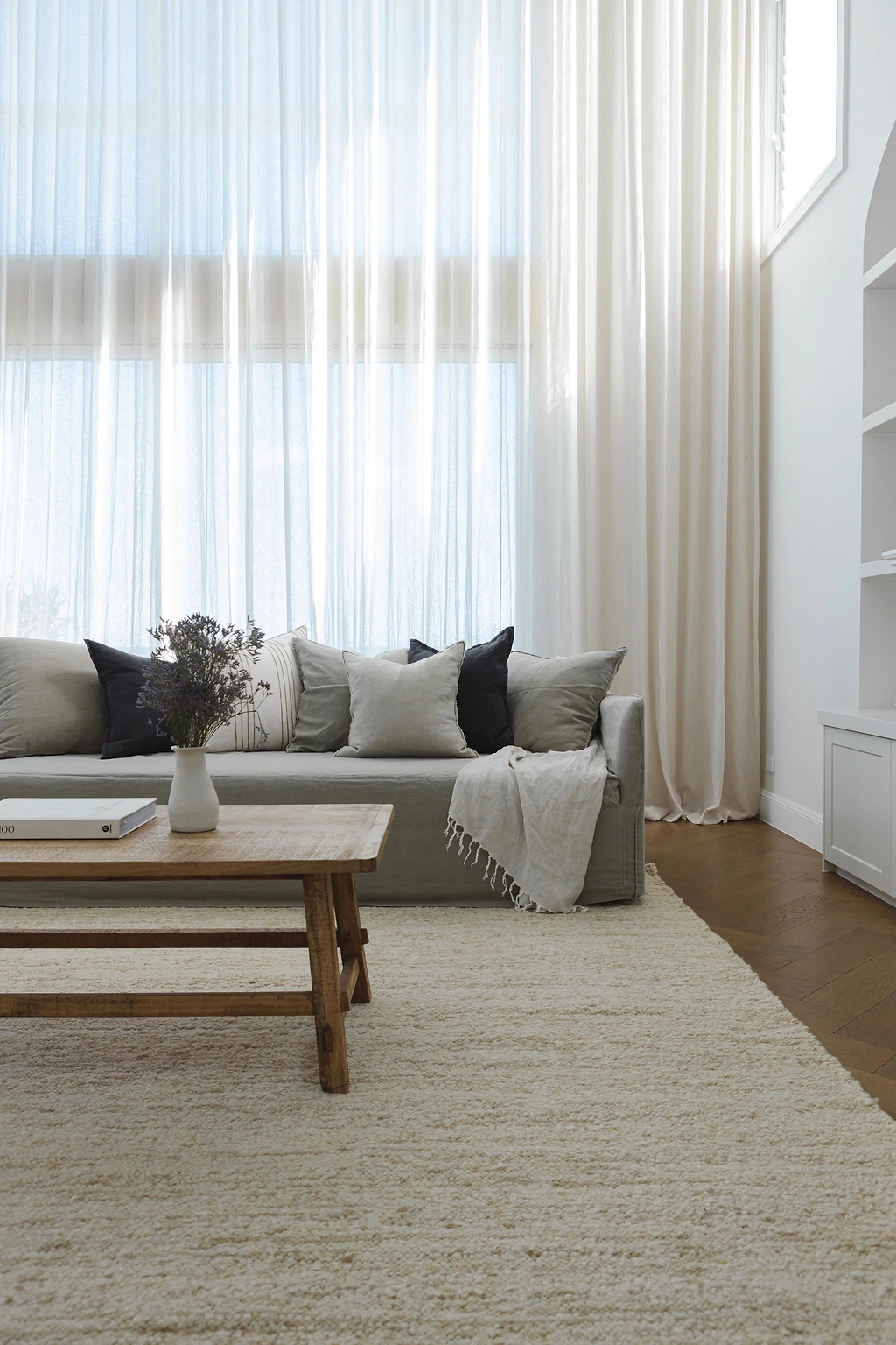 Sample of Sedona New Zealand Wool Rug in Pearl