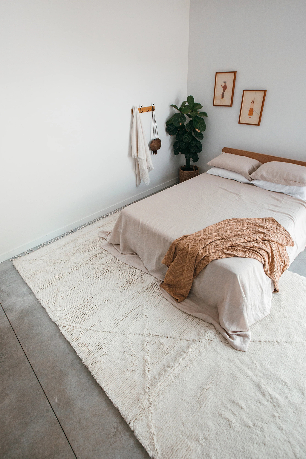 Sample of Prana New Zealand Wool Rug in Ivory