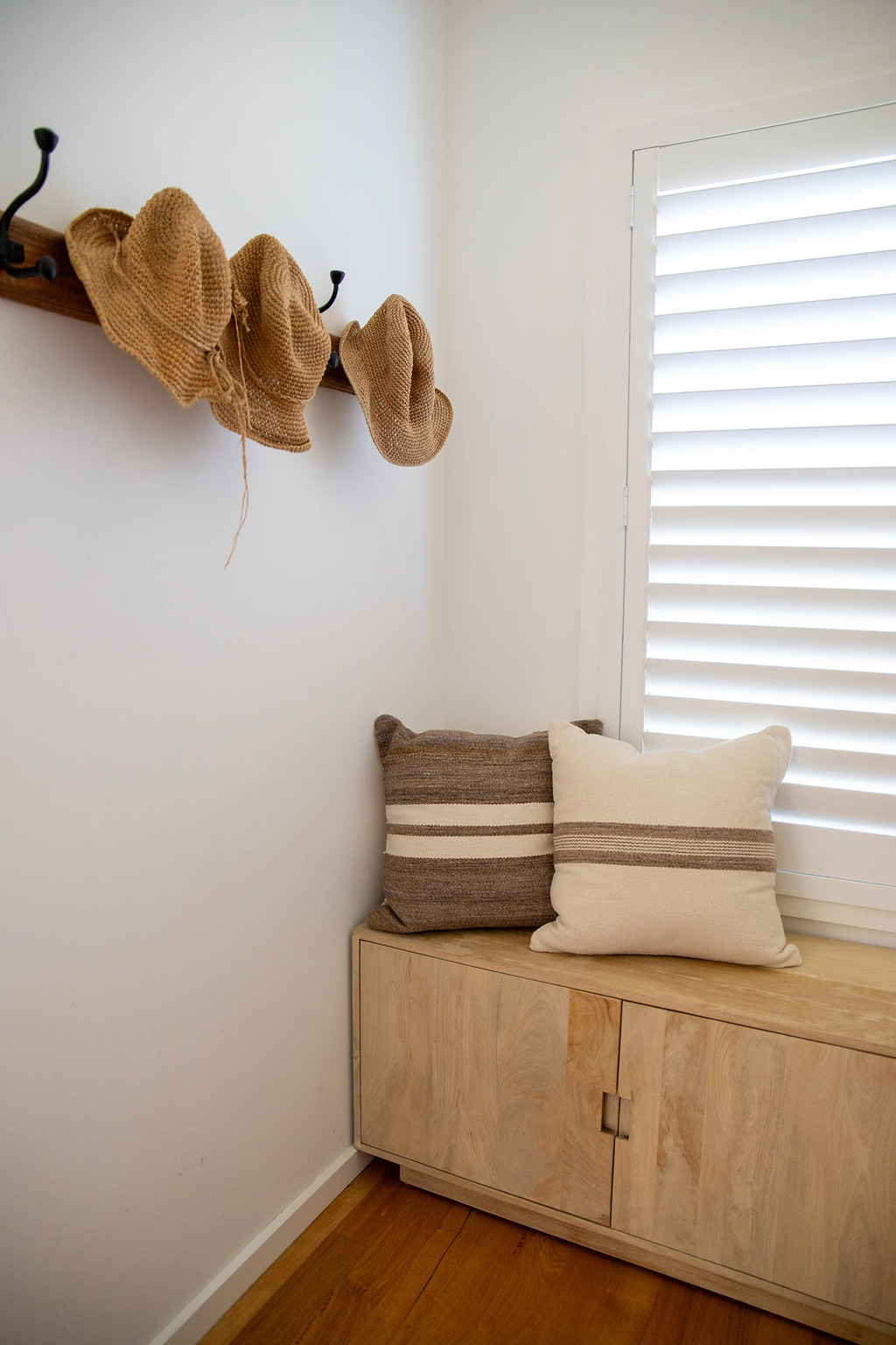Amaya Striped Cushion in Natural Ivory