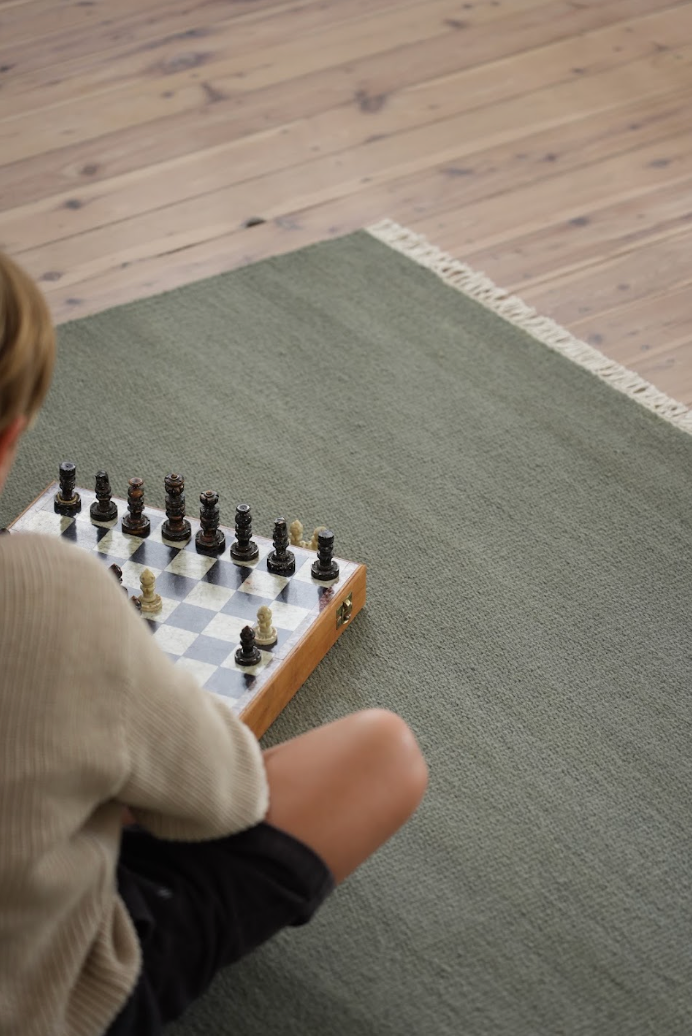 Terrain Flatweave Wool Rug in Sky