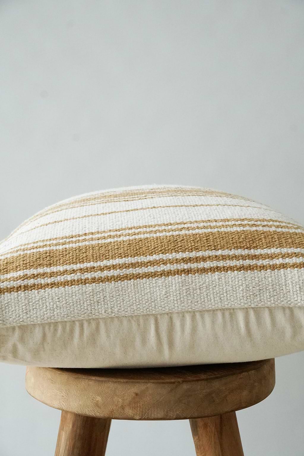 Solana Striped Cushion in Mustard