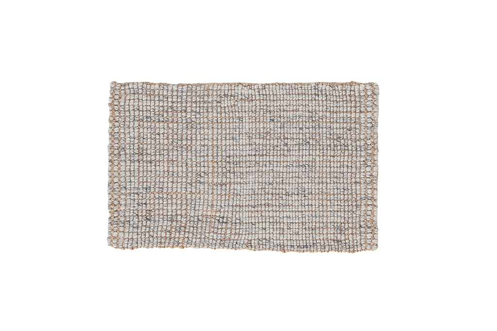 Alskar Handwoven Wool and Jute Doormat in Grey
