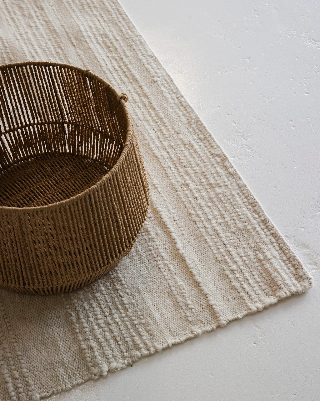 Elk Undyed Wool Rug in Natural White