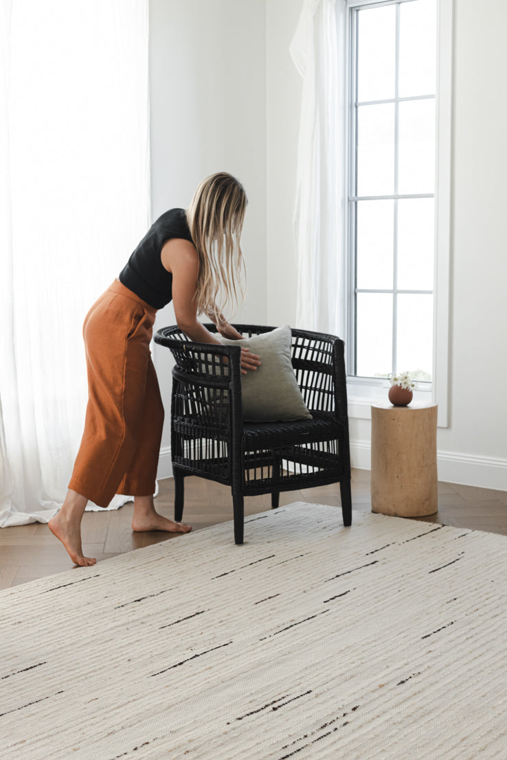 Elk Undyed Wool Rug in Ivory Brown