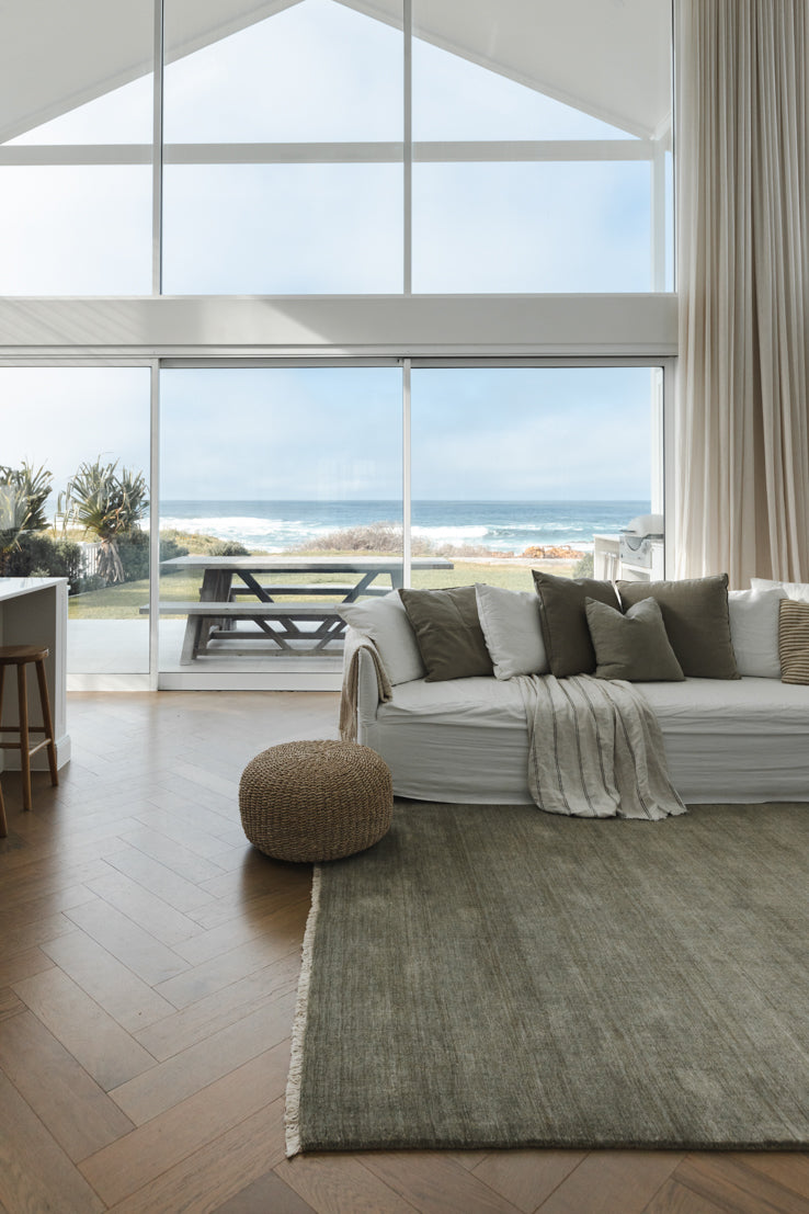 Bhakti Abrash Wool Blend Rug in Olive