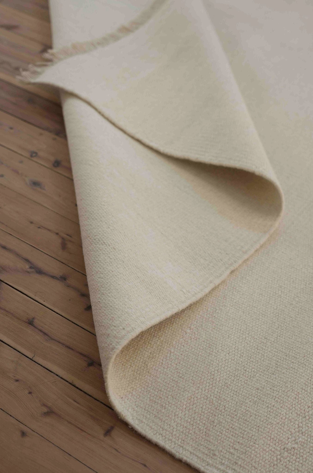 Sample of Terrain Reversible Wool Rug in Natural White