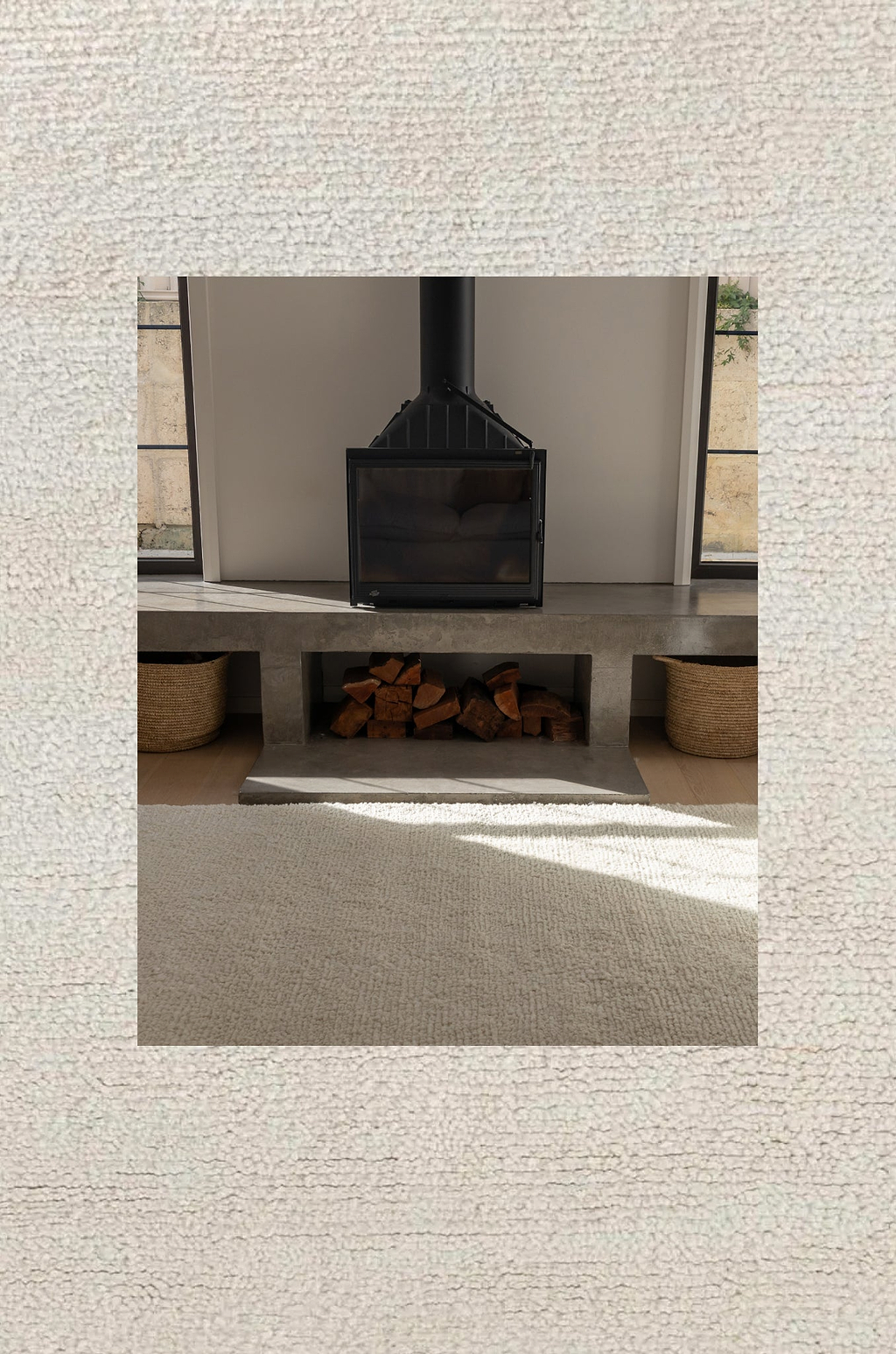 Sapna Hand Knotted New Zealand Ribbed Wool Rug in Ivory