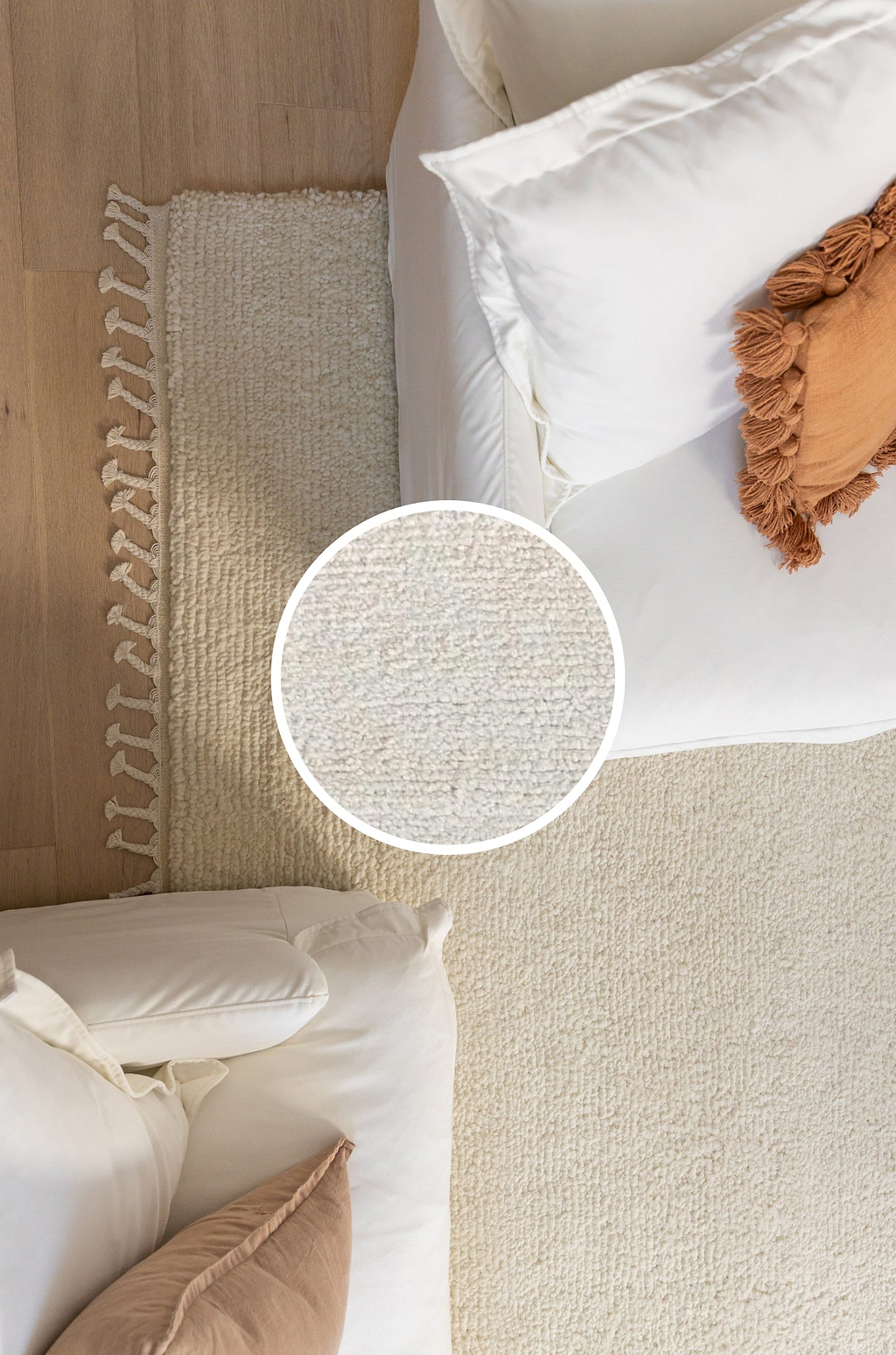 Sapna Hand Knotted New Zealand Ribbed Wool Rug in Ivory