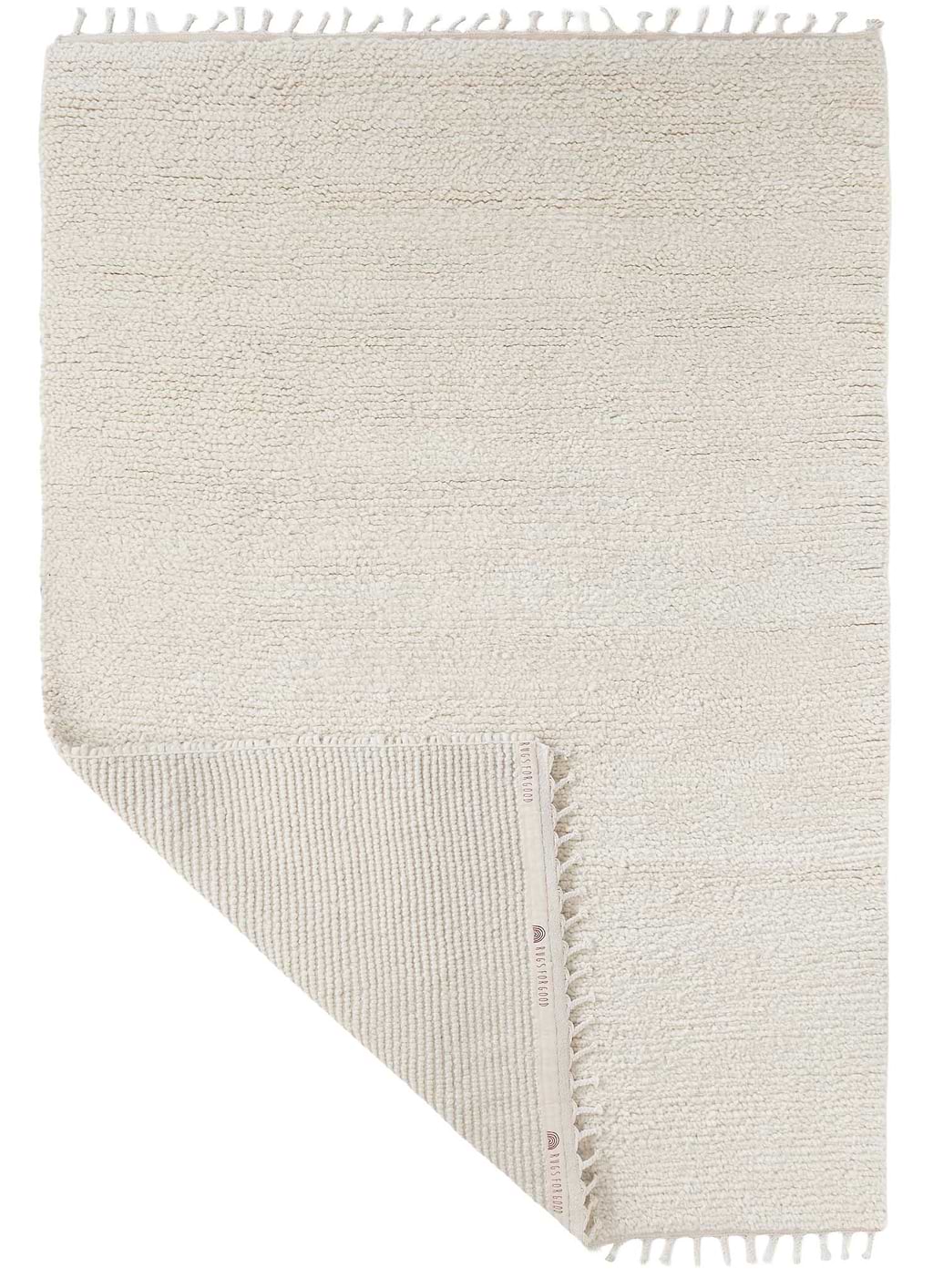 Ivory Beige rug with a textured pattern on a white background
